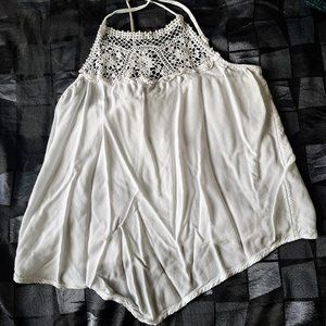 Maurices White Crochet Neck Halter Top